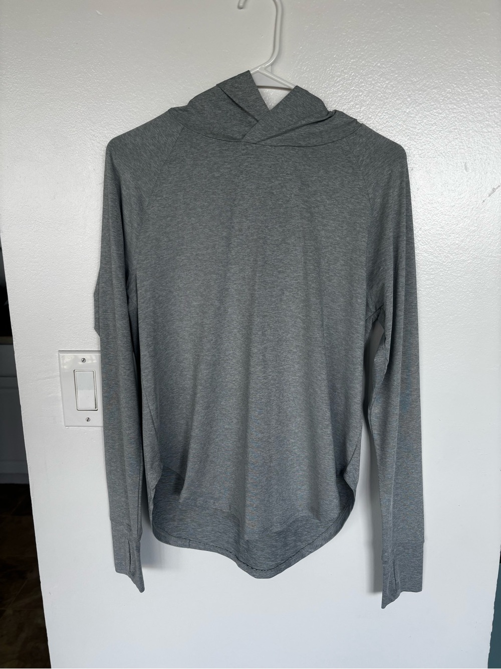Pacific Trail Heather Greenish Gray Lightweight Hooded Long Sleeve Top